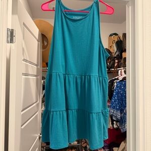 Teal Tiered torrid ribbed tank never worn